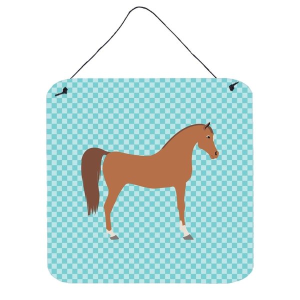 Micasa Arabian Horse Blue Check Wall or Door Hanging Prints, 6 x 6 in. MI229805